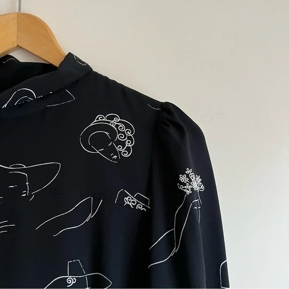 CO Novelty Silk Dress in Black
